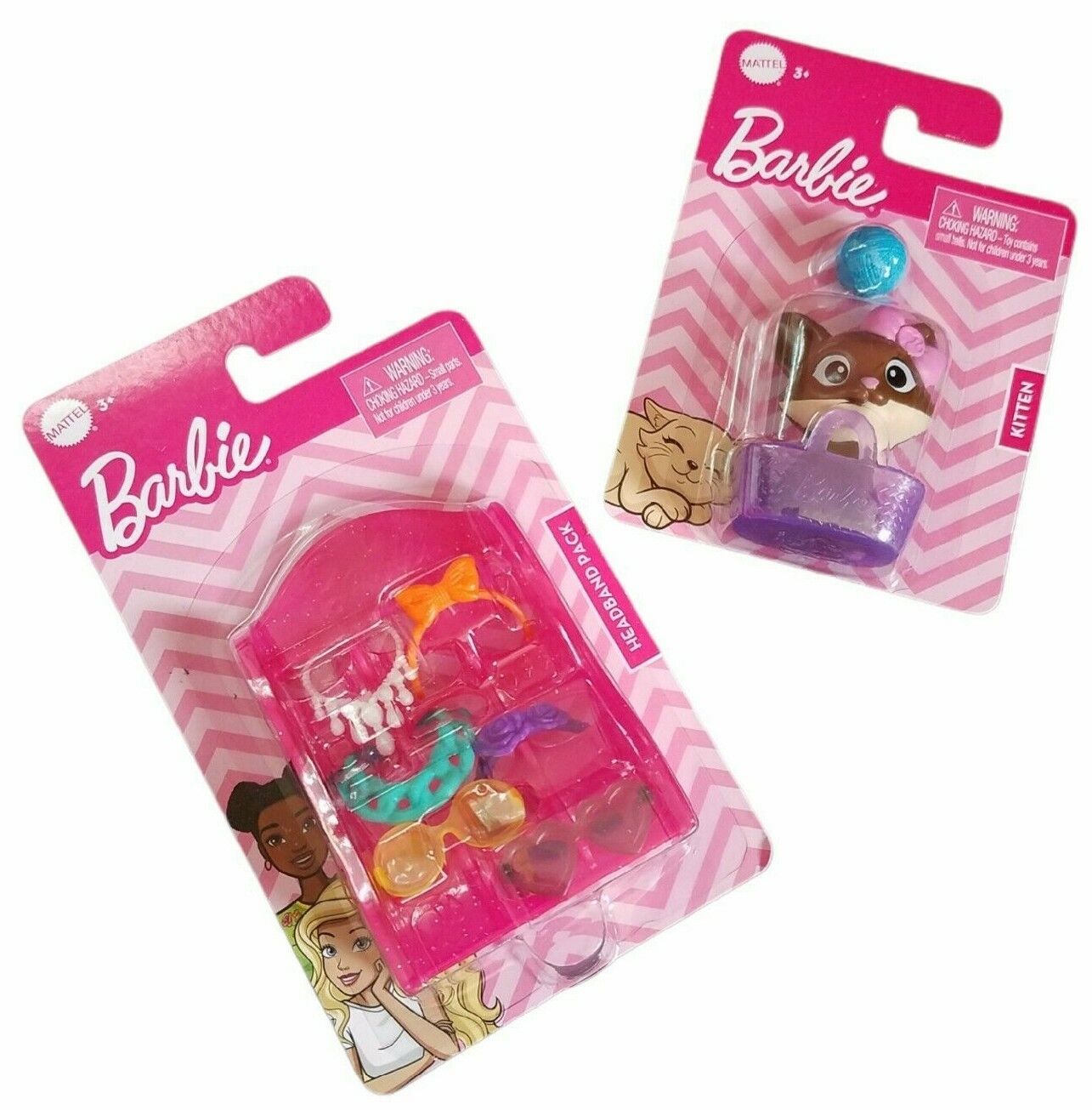 Mattel Barbie Accessories Headband Pack Sunglasses & Kitten Pet Toy Lot of 2 Mattel GWW22 - фотография #3