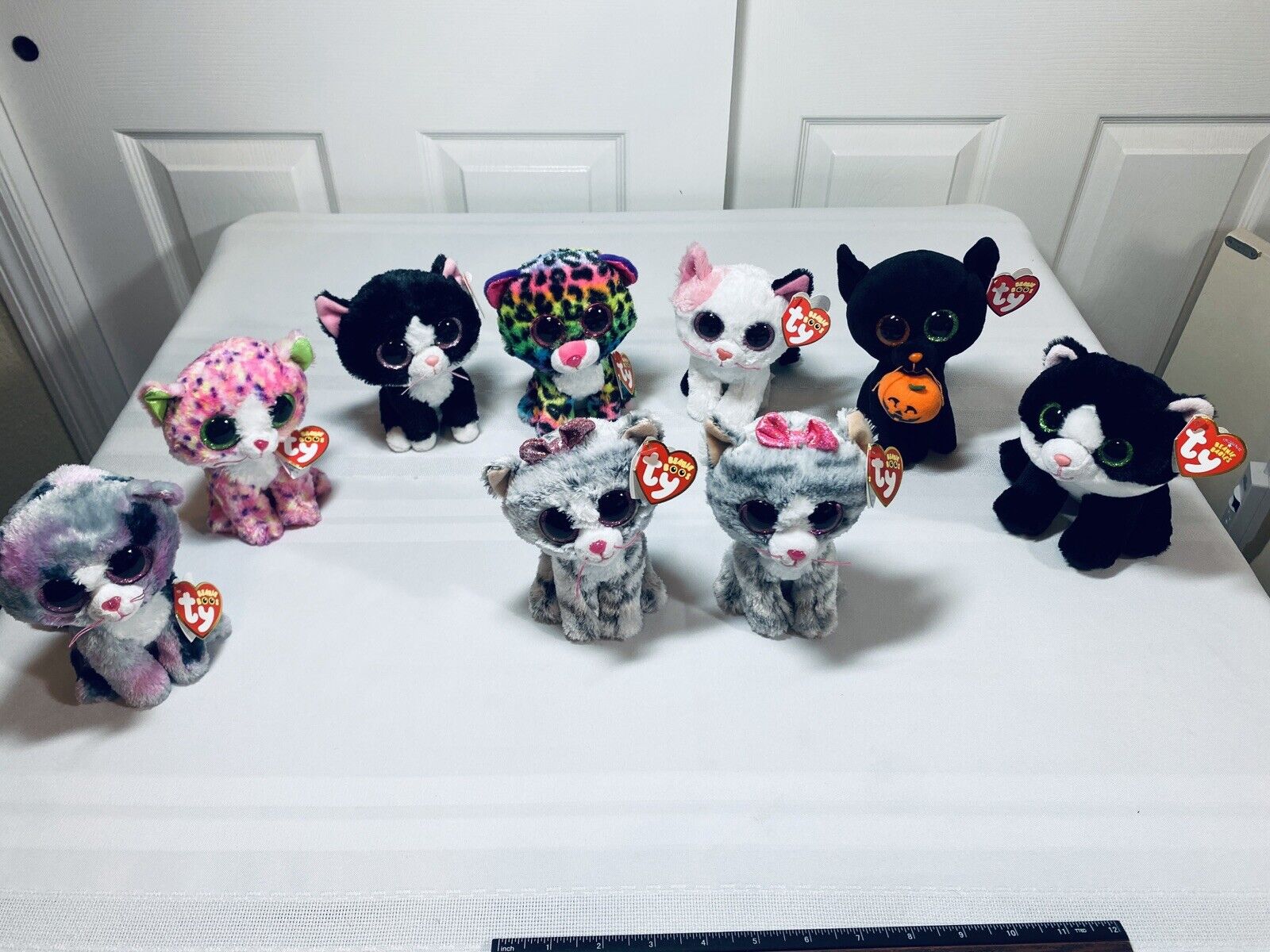 Ty Beanie Boos Lot of 9 MWMT 6 inch Rare or Retired Cat Plushies New Old Stock Ty