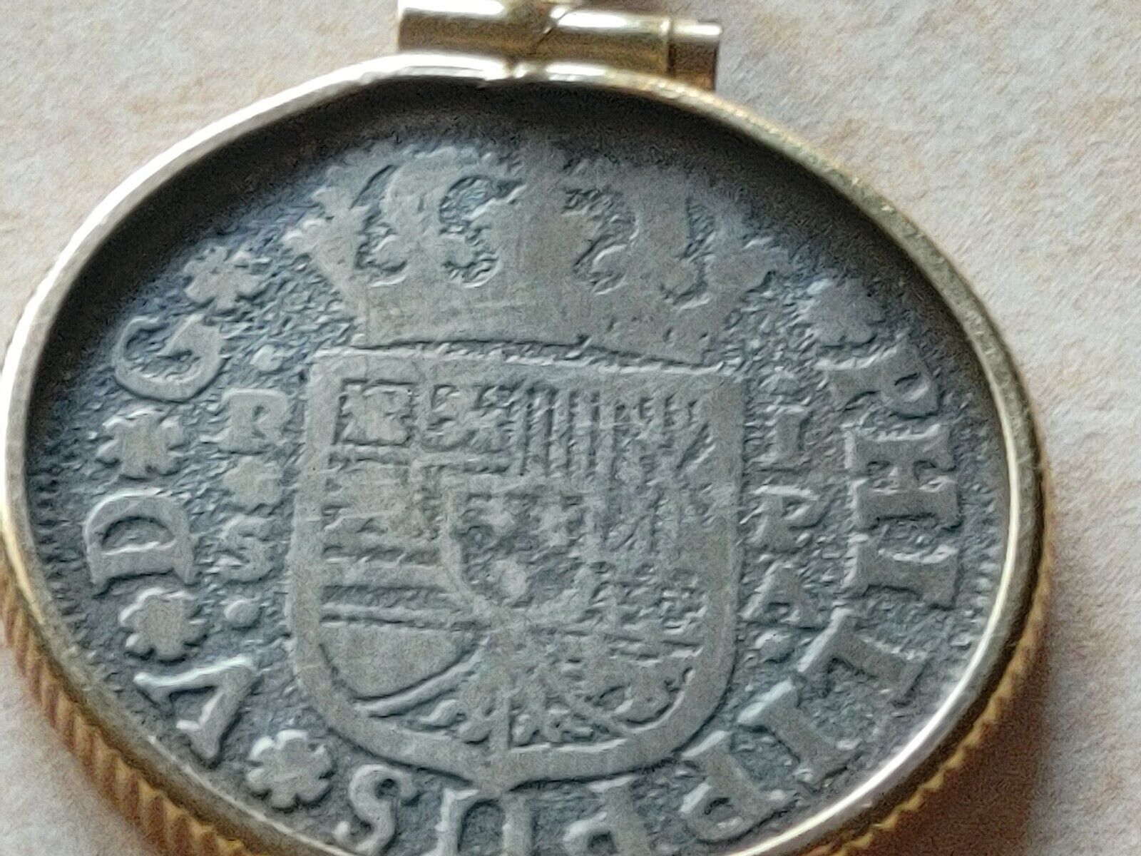 Genuine 1731 Spanish Reale 14K Gold pendant On a 14K  18" Gold Chain w COA & Box Everymagicalday - фотография #6