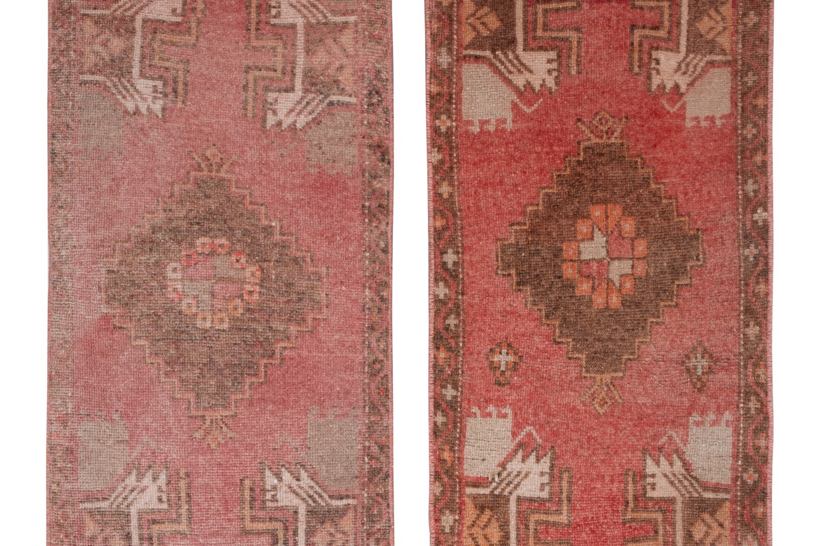 Set of 2 Piece Hand Knotted Oriental Turkish Small Door Mat Handmade Runner Rug - фотография #4