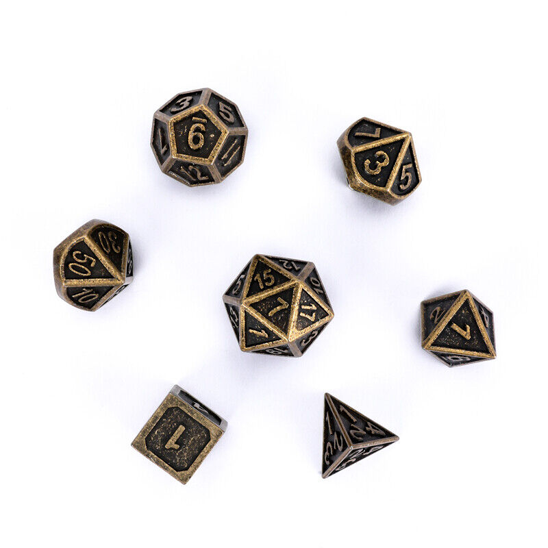 7pcs/Set Polyhedral Dice for Dungeons & Dragons DND RPG MTG Game Purple Bronze Unbranded - фотография #6