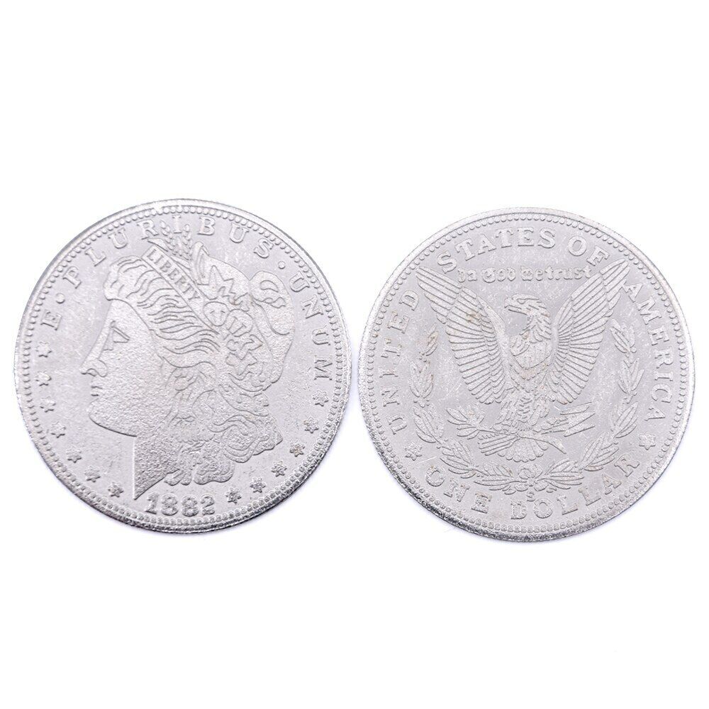 10pcs Palming Coins Morgan Magic Tricks Super Thin Close Up Illusion Accessories Unbranded - фотография #3