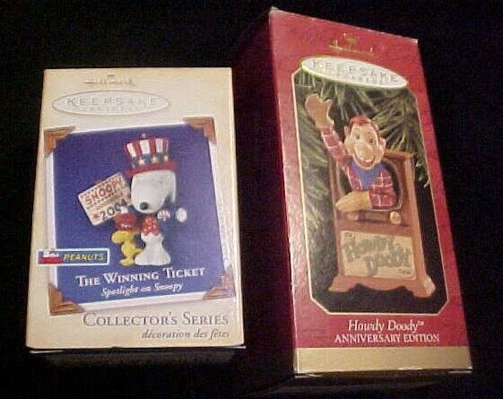 Hallamrk Keepsake Ornaments (2) Snoopy Winning Ticket - Howdy Doody Hallmark
