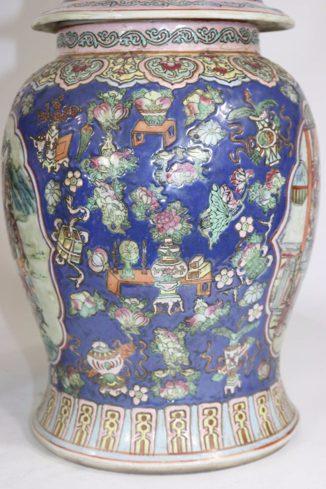 Pair of Large Chinese Porcelain Cobalt Covered Ginger Jars with Foo Dog Без бренда - фотография #4