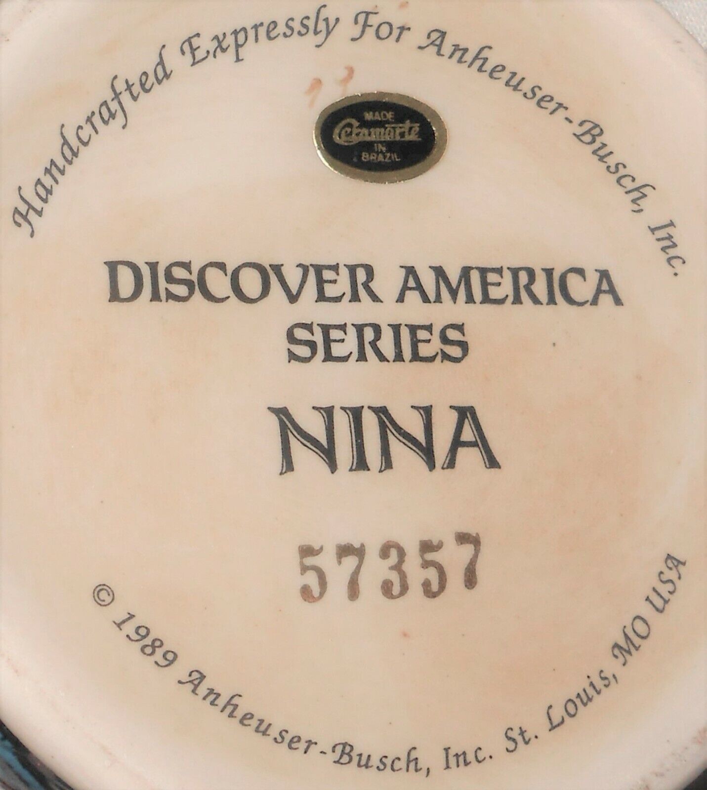 1989 Set (3) Discovery of America BUDWEISER STEINS Nina - Pinta - Santa Maria Budweiser - фотография #6