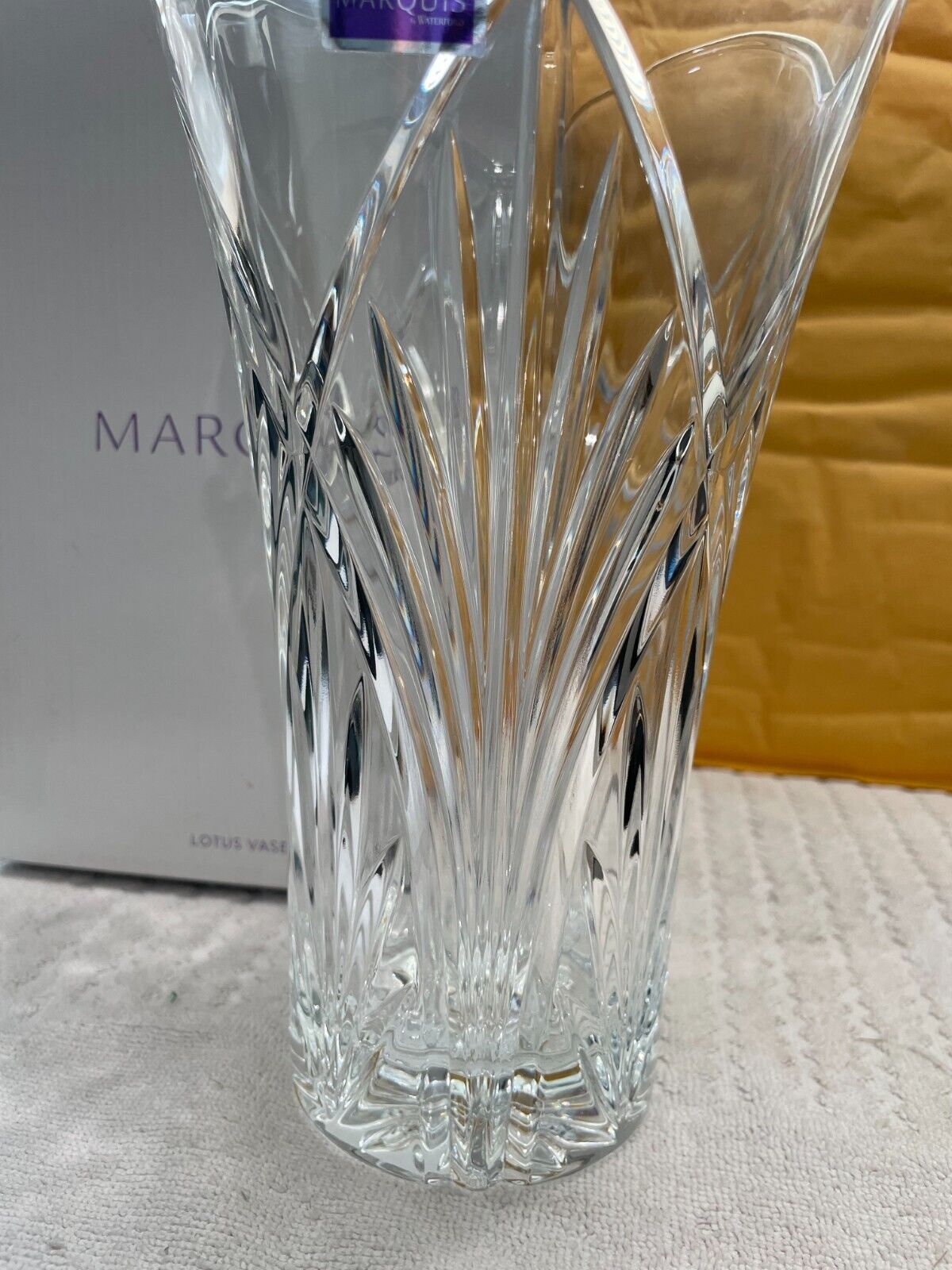Marquis by Waterford WF LOTUS Crystal Glass 10" Vase Italy Waterford - фотография #3