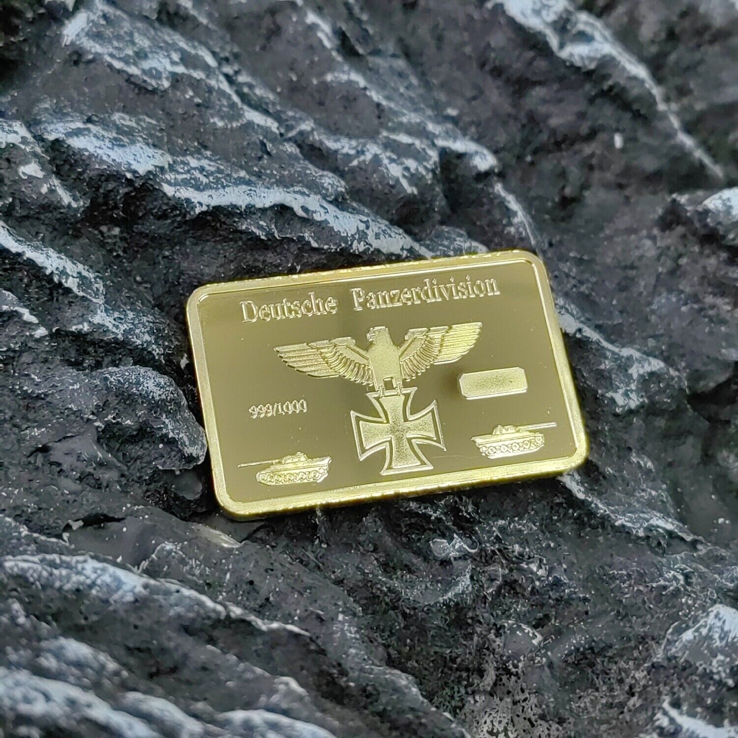 ​WWII Deutsche Panzerdivision Gold coin Bar LEOPARD I 1965 Cross eagle Без бренда - фотография #3