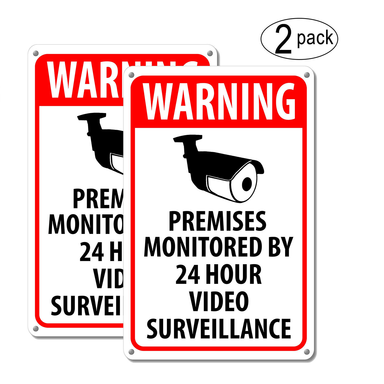 (2) Warning Security Cameras In Use ~ Home Video Surveillance cctv Camera Signs Mysignboards BPS1C1