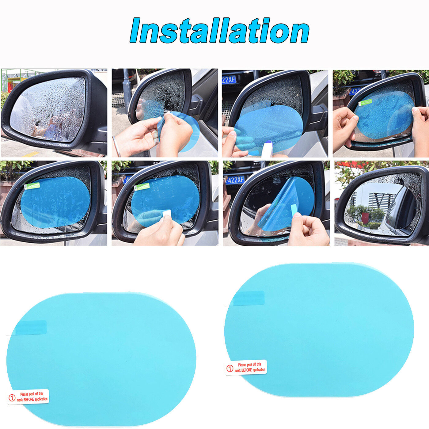 2x Waterproof For Car Rearview Mirror Rainproof Anti-Fog Rain-Proof Film Sticker Unbranded - фотография #12