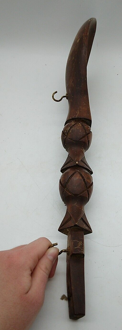 Vintage Large Carved Wooden Fork & Spoon Wall Decor 20 1/2 Inch Wood Tiki Totem Без бренда - фотография #4