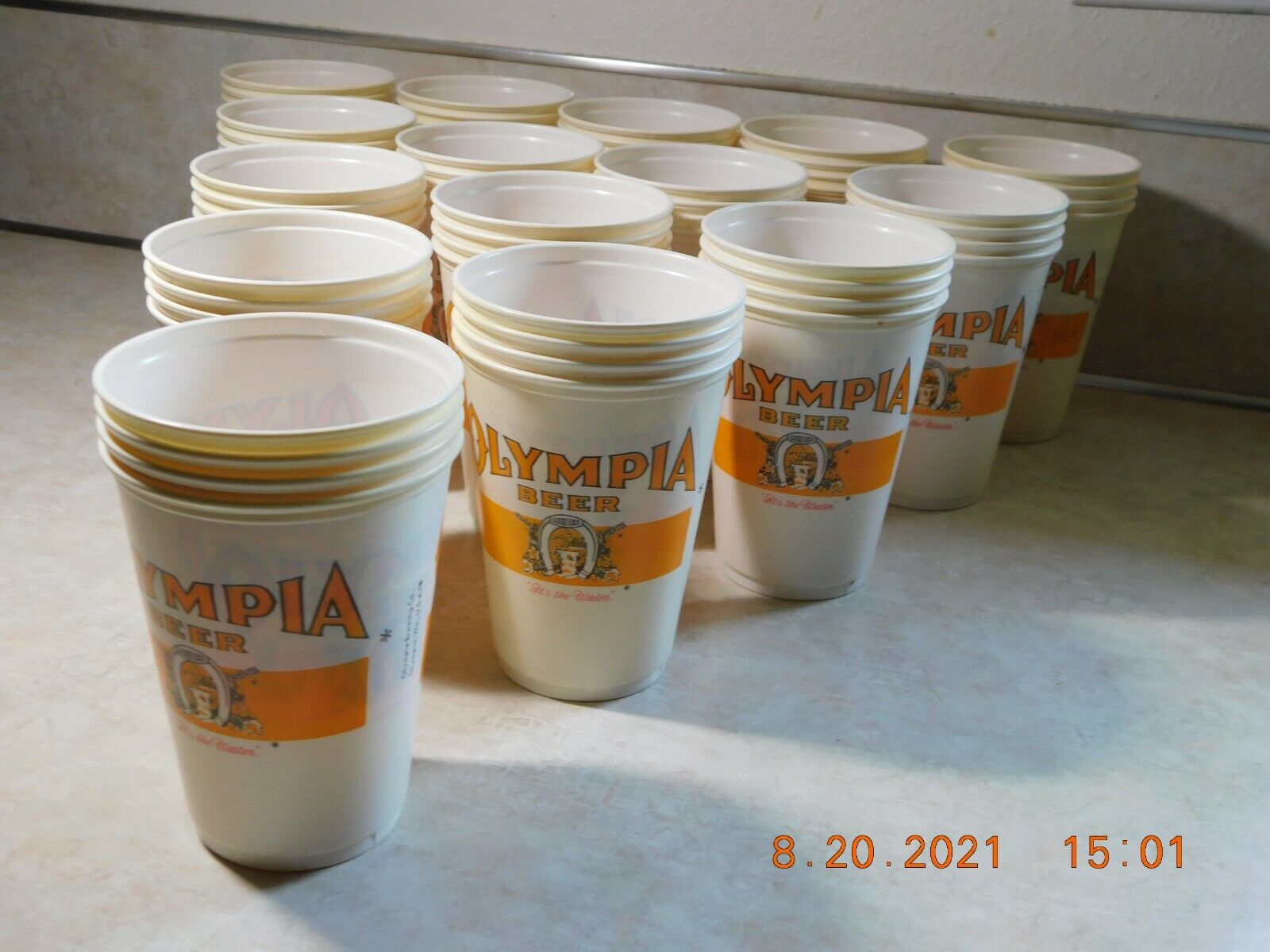 70's 80's OLYMPIA BEER Keg "It's the Water" Cups 12 oz SOLO NEW Unused  Без бренда - фотография #5