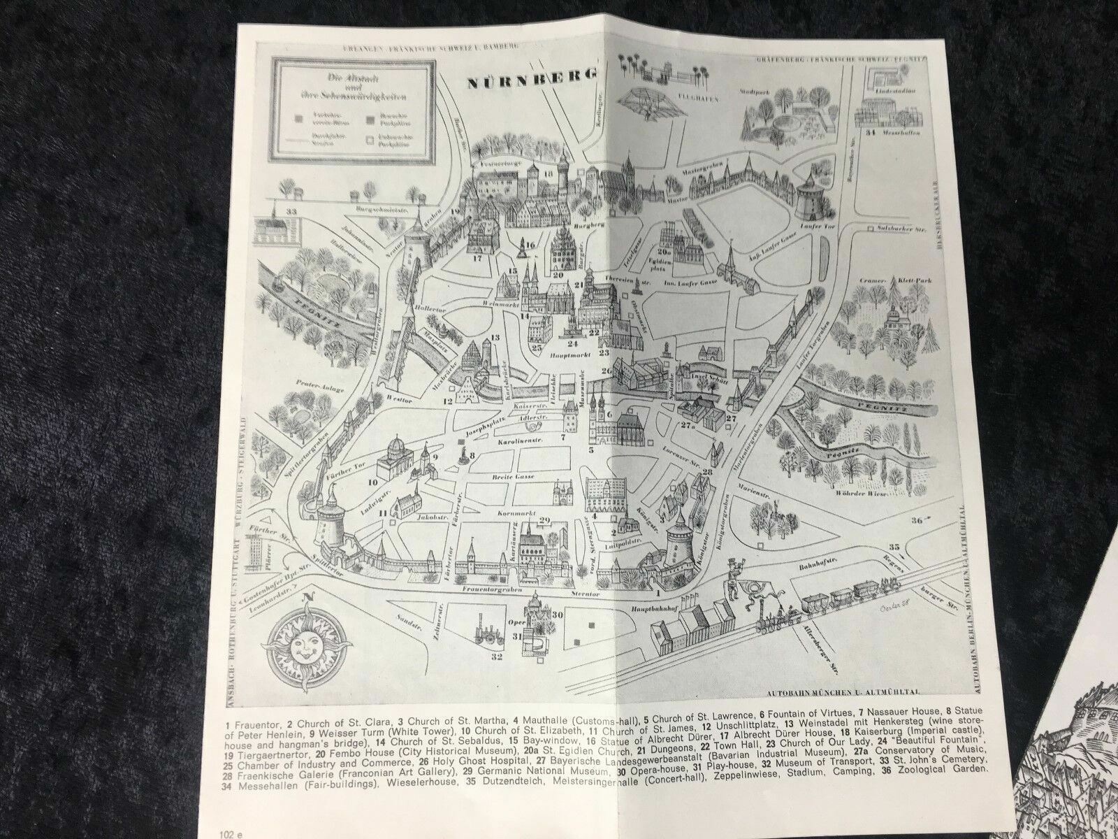 2 Vintage Nurnburg Map  Без бренда - фотография #2