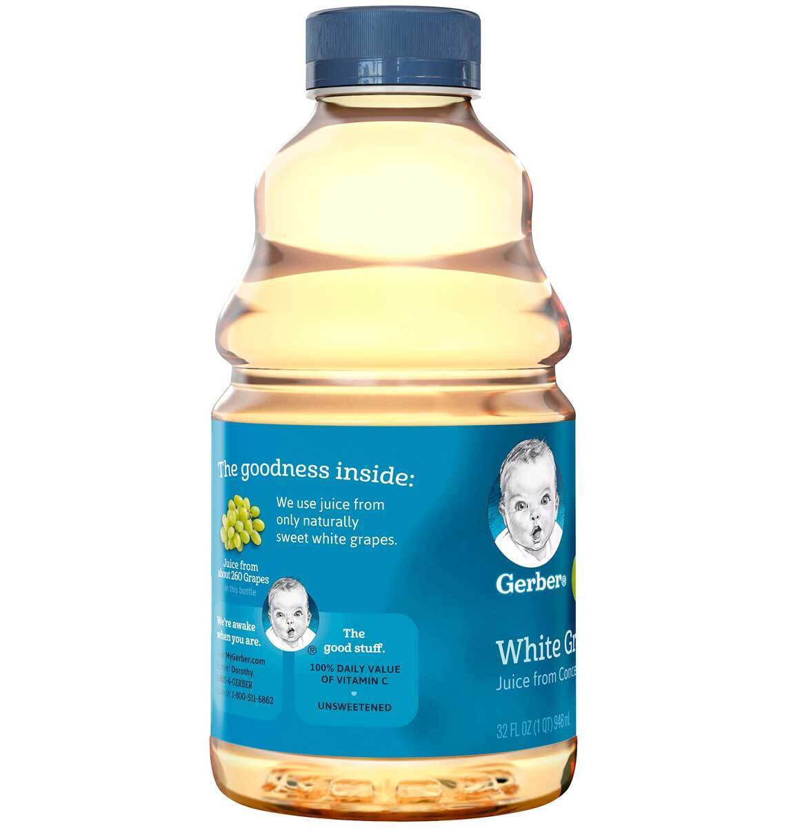 Gerber White Grape Juice From Concentrate 12+ Months Non GMO - 32 Oz - Pack of 2 Gerber Does not apply - фотография #4