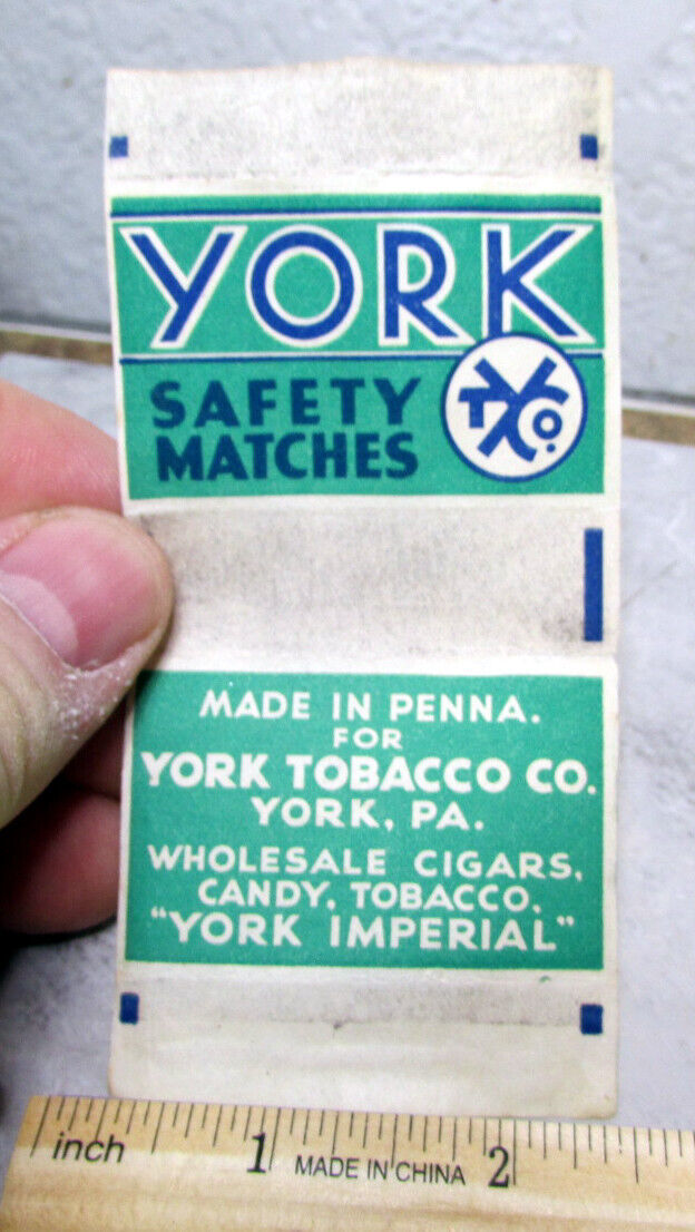 Vintage Unused old stock York Safety Matches match box label, York Tobacco co Без бренда