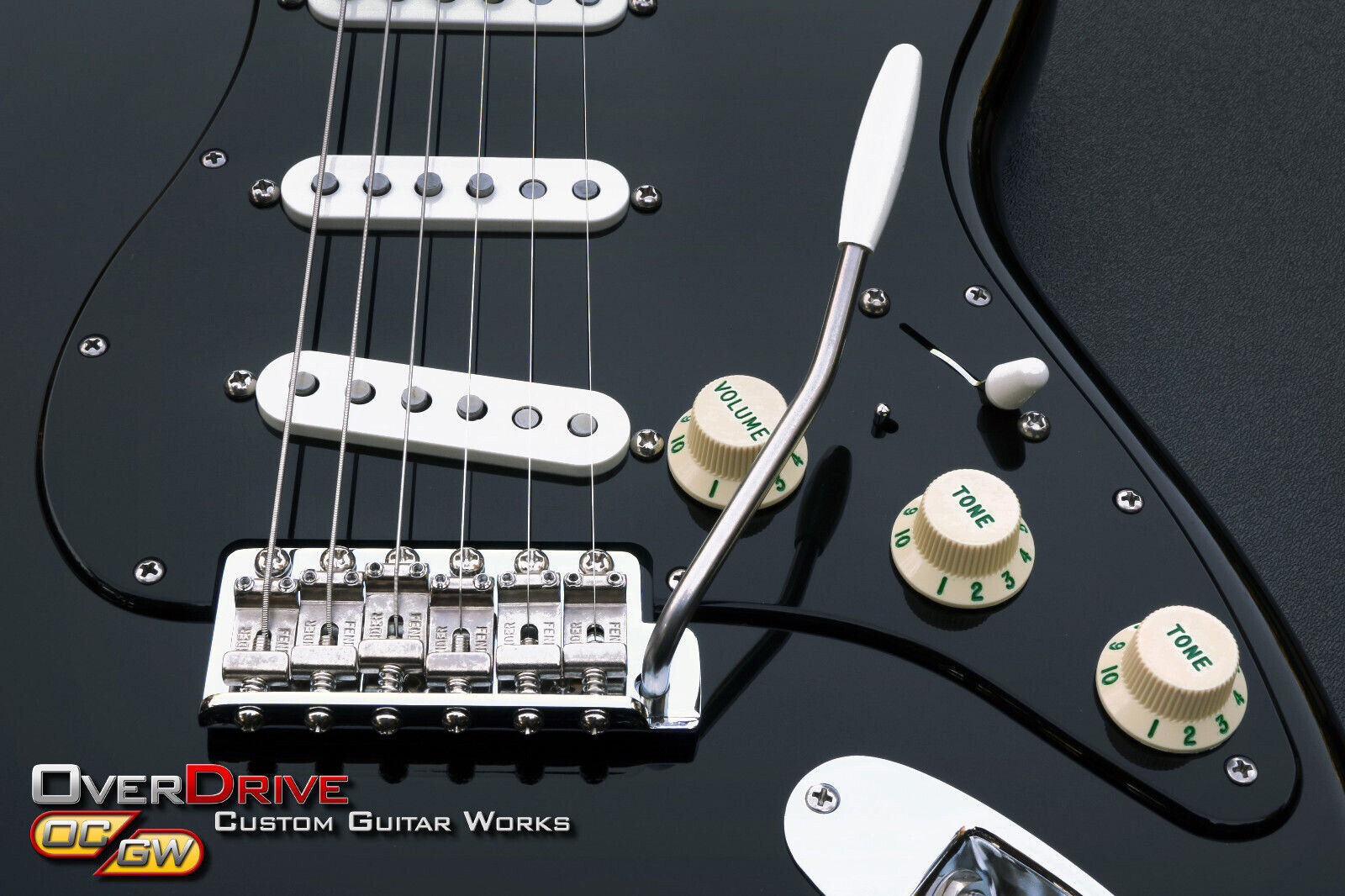 Custom 4-1/4" Short Strat Tremolo Arm, Gilmour Black Strat Short Tremolo Arm OverDrive Custom Guitar Works 4027