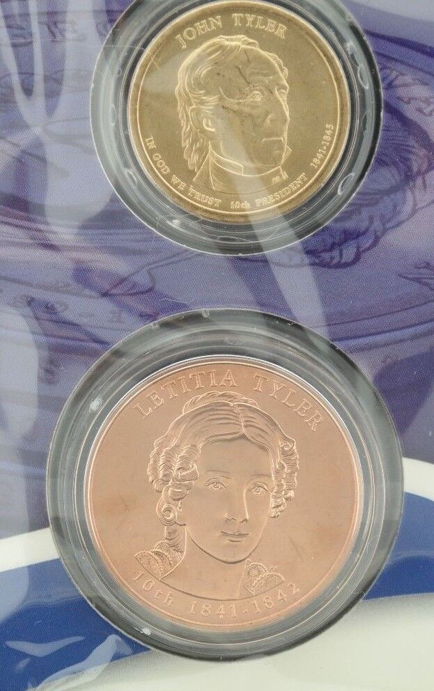 United States Mint Presidential $1 Coin & First Spouse Medal Set - Tyler Без бренда - фотография #2
