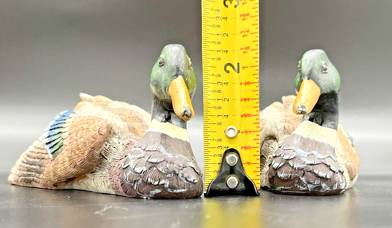 Set of 2 MALLARD DUCK Mini Resin Figurines ~2 1/4"T x 5"L Duck - фотография #3