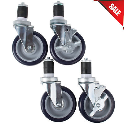 (SET OF 4) 5'' Work Table Equipment Stand Swivel Stem Casters Caster with Brakes Regency Tables &amp; Sinks Does not apply
