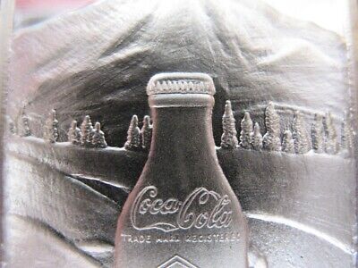 1 OZ..SILVER.999 RARE MOUNT RAINIER PACFIC COCA COLA 75TH ANNIVERSARY BAR+GOLD Coca-Cola - фотография #4