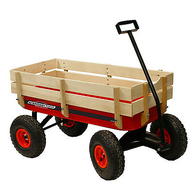 Speedway All Terrain Racer Steel Red Wagon with wood sides MPN/Model 52178 SPEEDWAY 52178