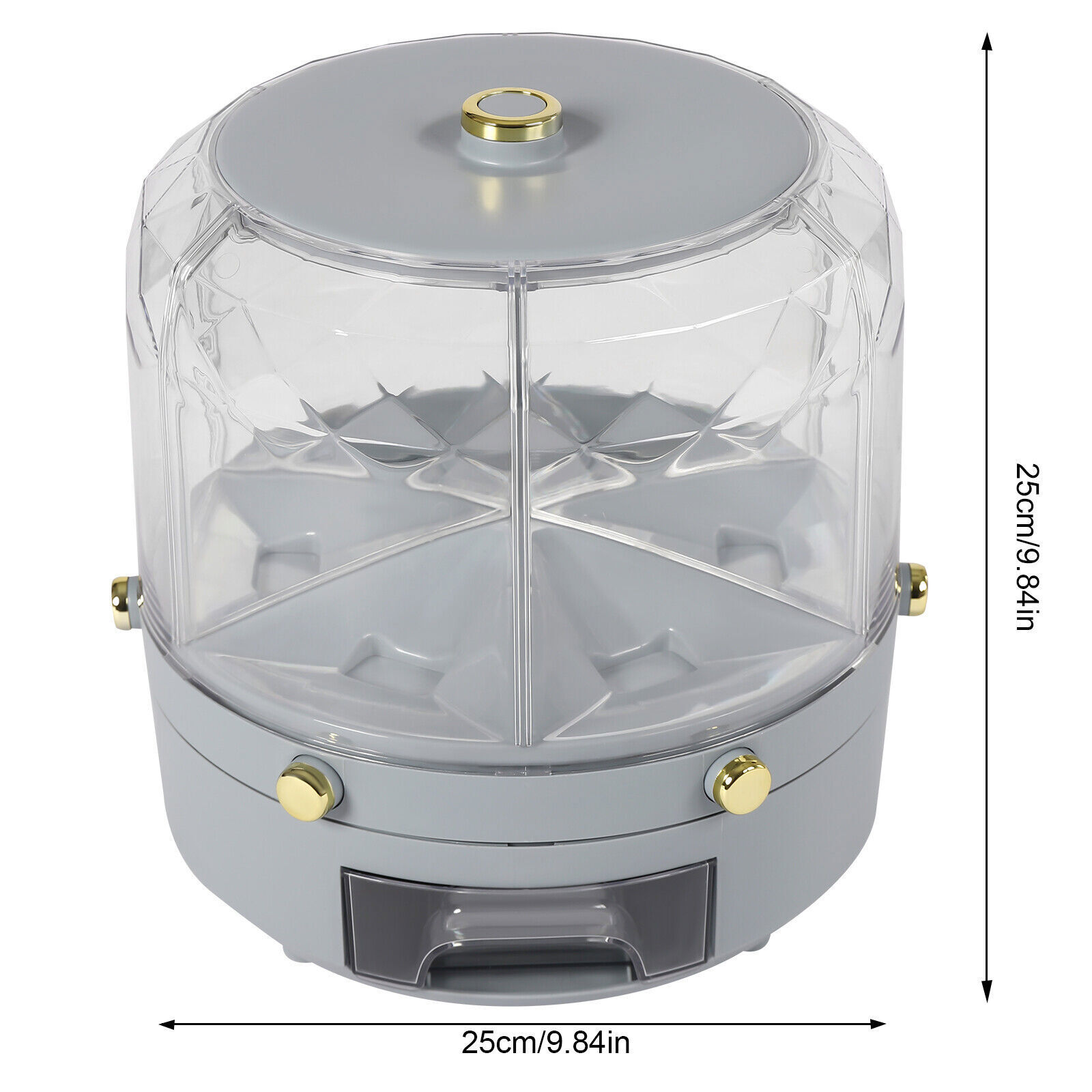 Rice Dispenser Dry Grain Food Storage Container Tank 6-Grid Rotating for Kitchen Unbranded N/A - фотография #2