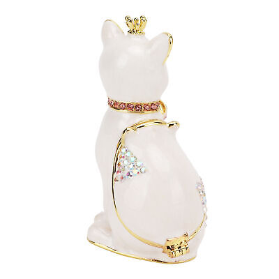 Cat Hinged Jewelry Box Sparkling Rhinestones Hand Painted Cat Decor Trinket Box Unbranded Does not apply - фотография #12