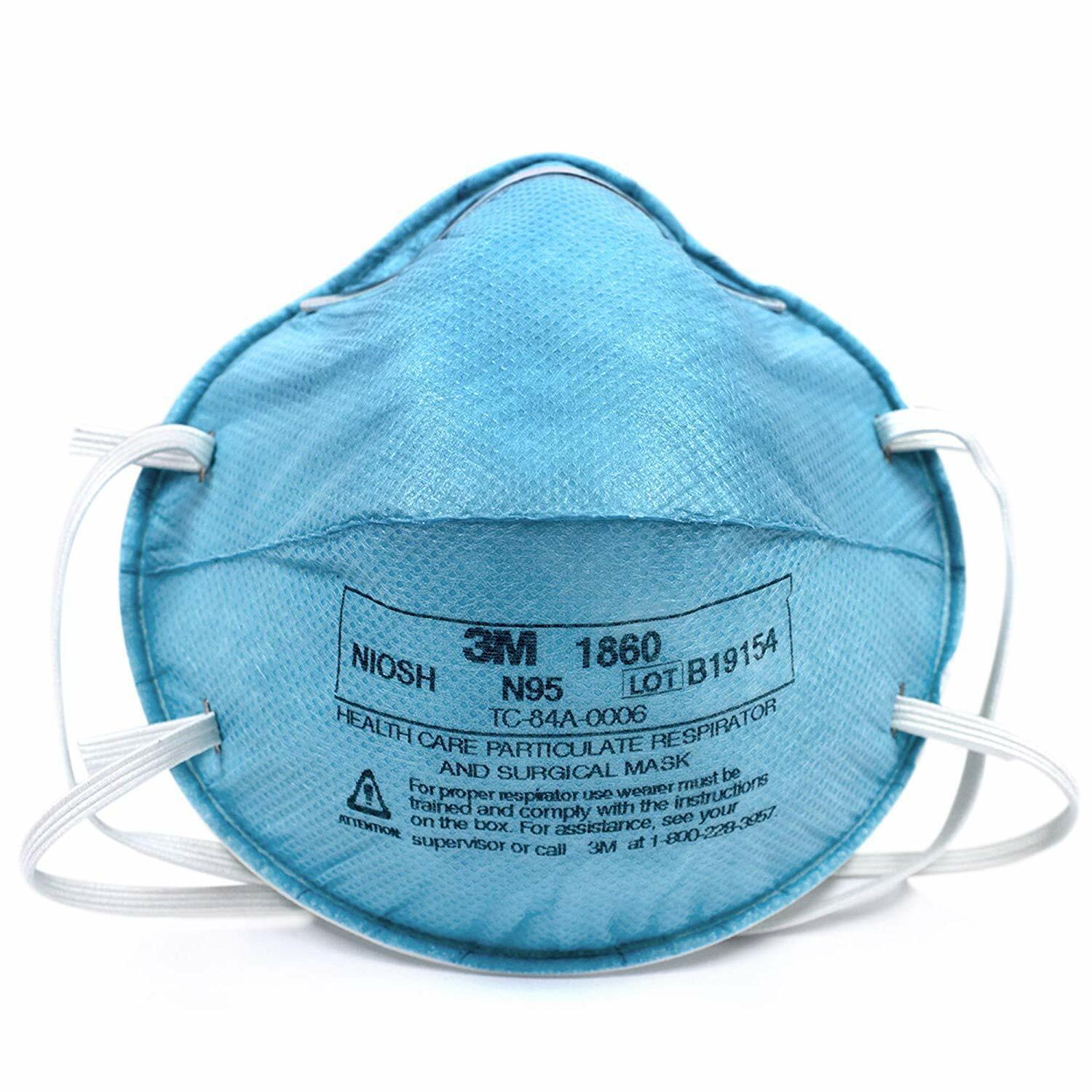 *20-Pieces* 3M N95 Health Care Particulate Respirator Surgical Face Mask 1860 3M 3M 1860 - фотография #3