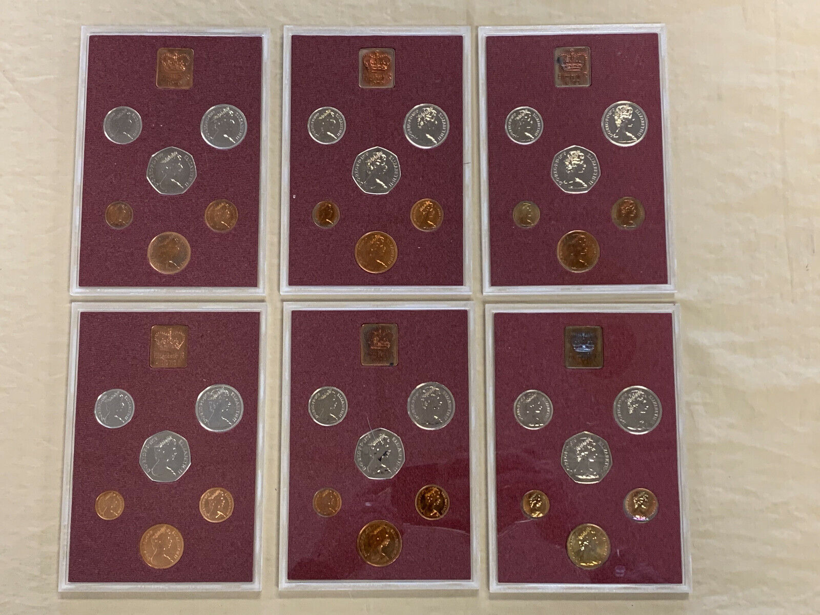 6 total 1979 UK United Kingdom 6 Coin Proof Sets in Plastic Cases - KM# PS-35 * Без бренда - фотография #2
