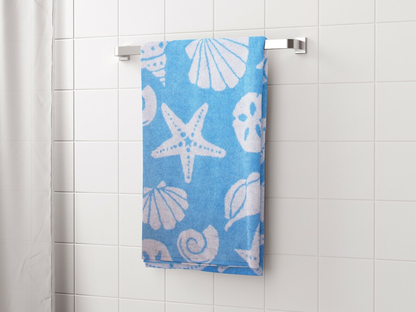 3 Piece Bathroom Towel Set - Seashell Ocean Beach Pattern - Color Options - Soft Arkwright - фотография #12