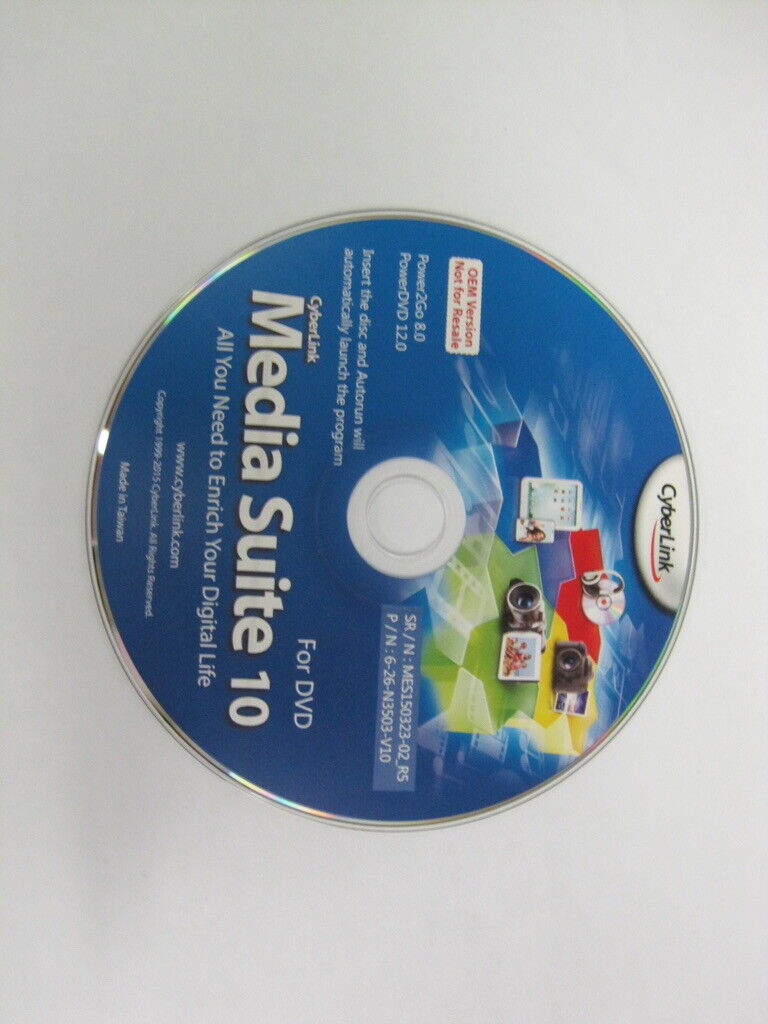 CyberLink Media Suite 10 *Brand New* With CD Key lot 2 Disk. CyberLink Cyberlink Media10