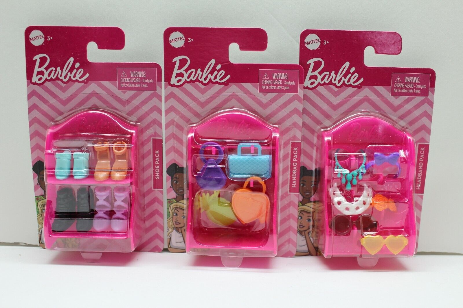 Barbie Accessories Mattel Toys Lot of 3 Packs Shoes Headbands Sunglasses Purses Mattel - фотография #2