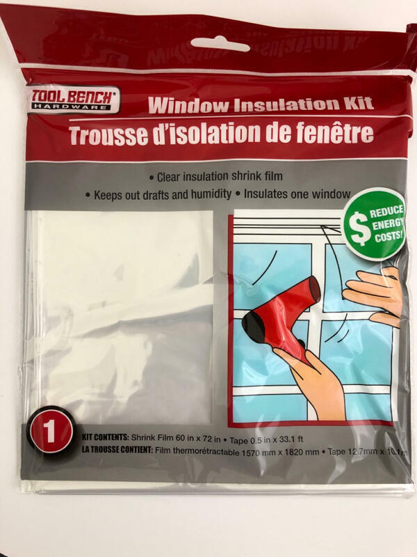 Tool Bench 4 Window Insulation Kits Shrink Film and Tape 60 x 72 NEW Tool Bench Does Not Apply - фотография #2