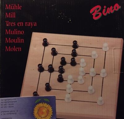 Bino Mühle Mill Moulin Holzspiel Brettspiel Kinderspiel Knobeln Strategie NEU Без бренда