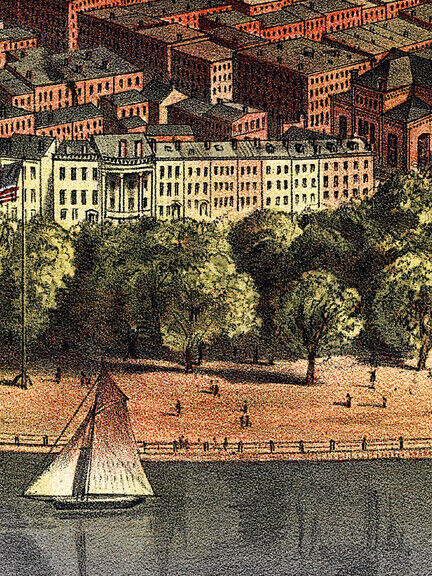 1870 New York City, New York Vintage Old Panoramic NY City Map - 16x24 Без бренда - фотография #4