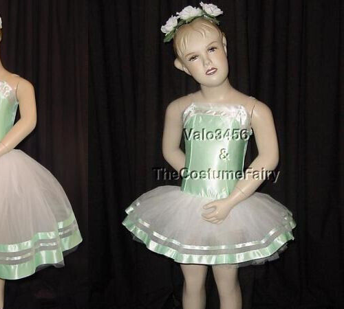 Group Lot 7 Child Sizes 10C (3) & 14C (4) Tutu Dance Costume "Mint Julep" Ballet Curtain Call E1718 - фотография #2