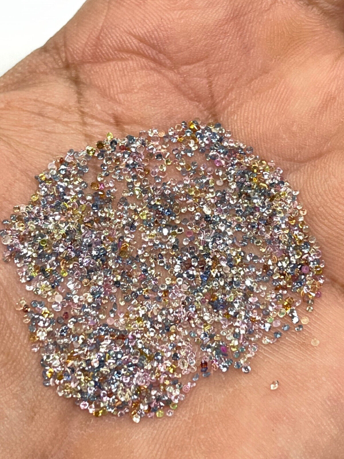 500 Pcs Natural Multi Sapphire 0.9mm-1mm Round Diamond Cut Loose Gemstones Lot Selene Gems - фотография #6