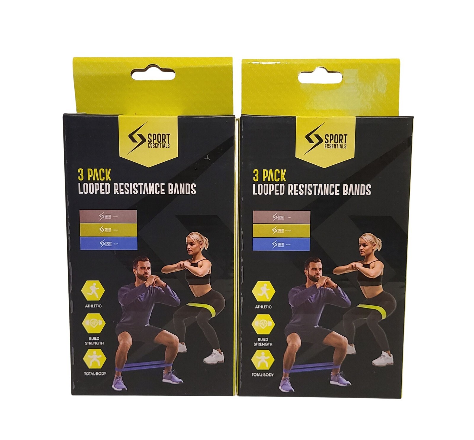 Looped Resistance Bands 3 Pack Blue Lime Gray by Sport Essentials Lot of 2 Sport Essentials