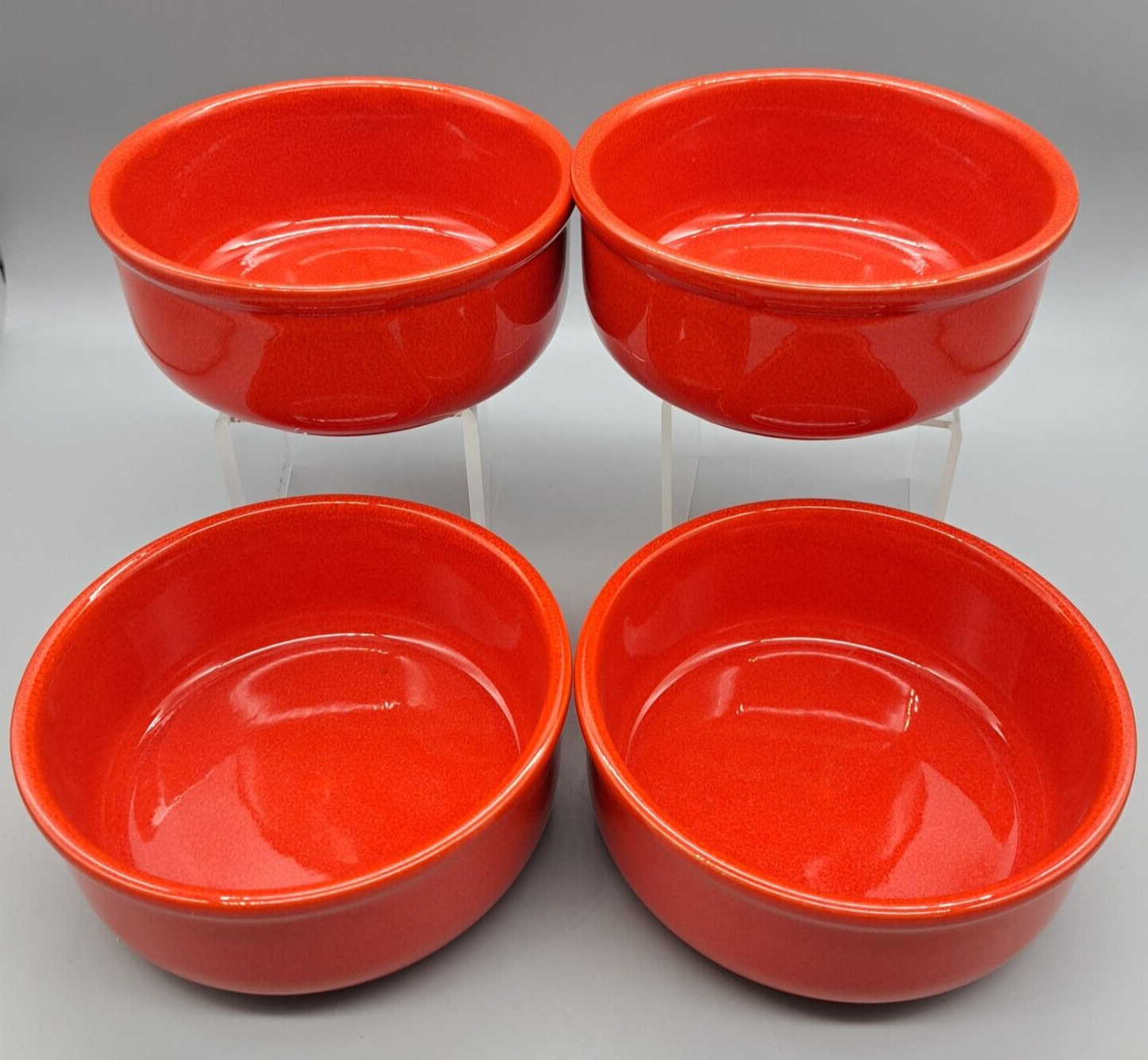 Vintage Red Cereal/Soup Bowl 5 1/4” W. Germany Waechtersbach Lot of 4 Waechtersbach