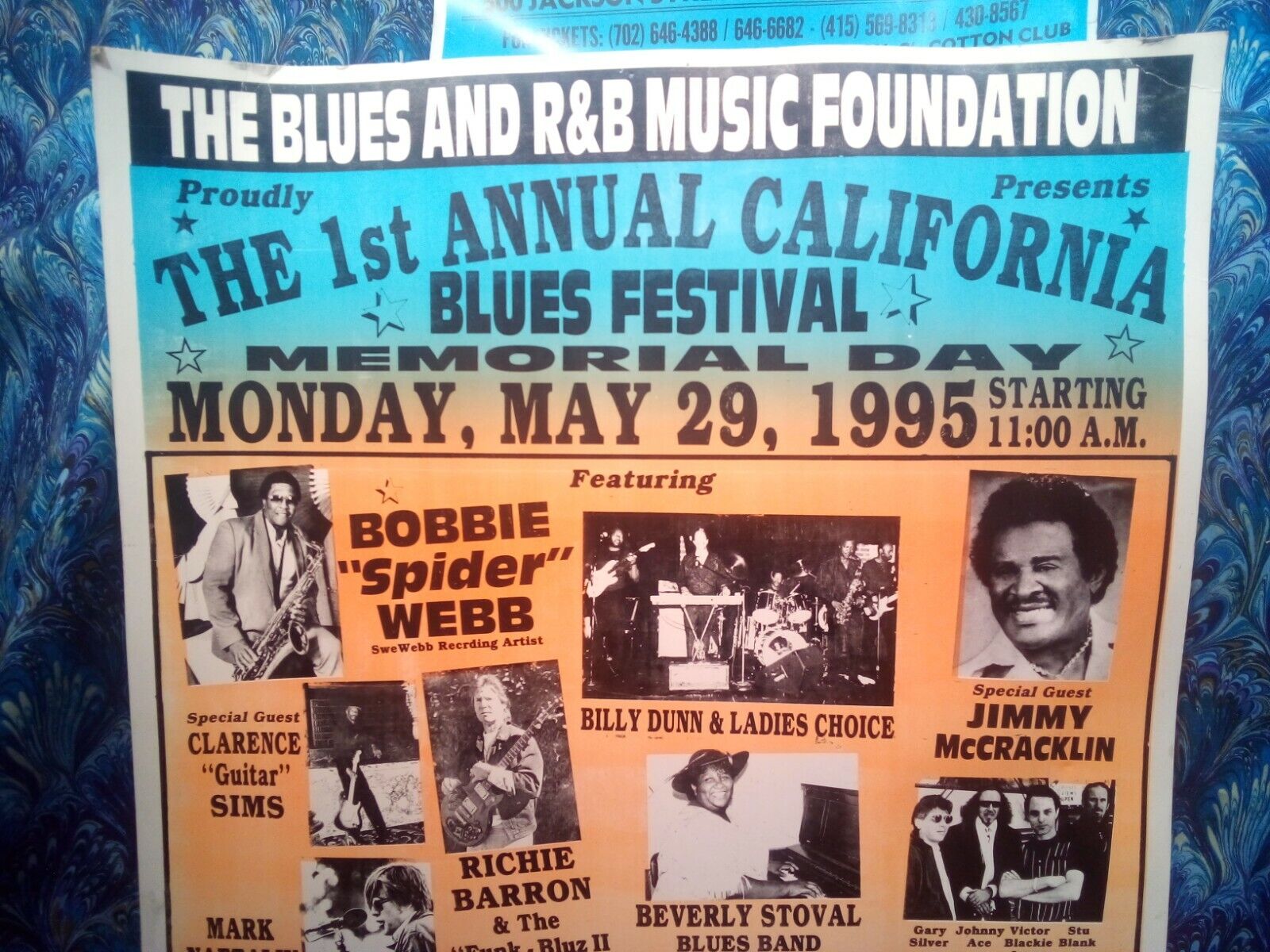 1st California Blues Festival Poster Music Concert Promo Poster Lot Vtg Original Без бренда - фотография #3