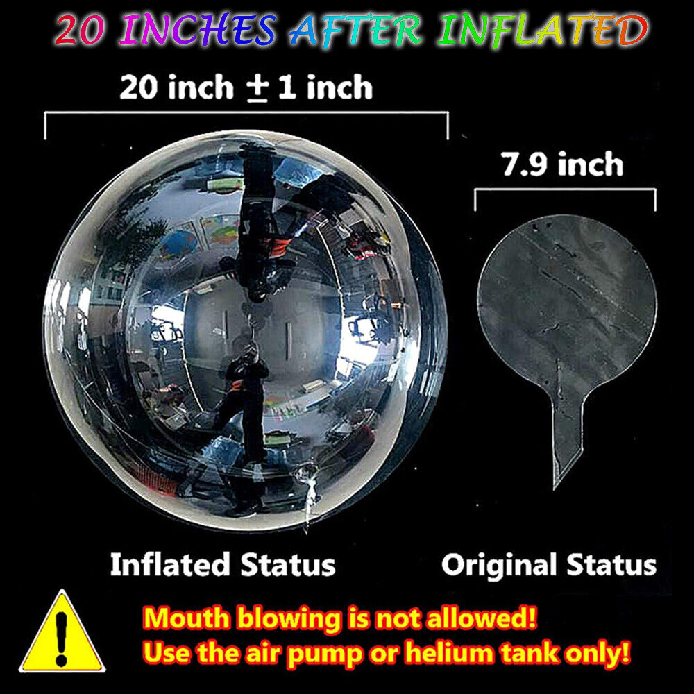 10 Pack LED Light Up BoBo Balloons 20" Party Birthday Transparent Bubble Balloon Unbranded Does Not Apply - фотография #4