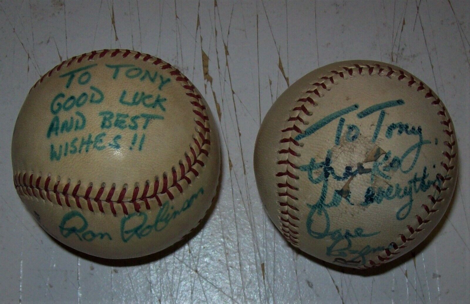 LOT OF 4 DIFF. AUTOGRAPHED BB's: S.YEAGER, R.ROBINSON; R.CERONE; D.ROZEMA Без бренда - фотография #3