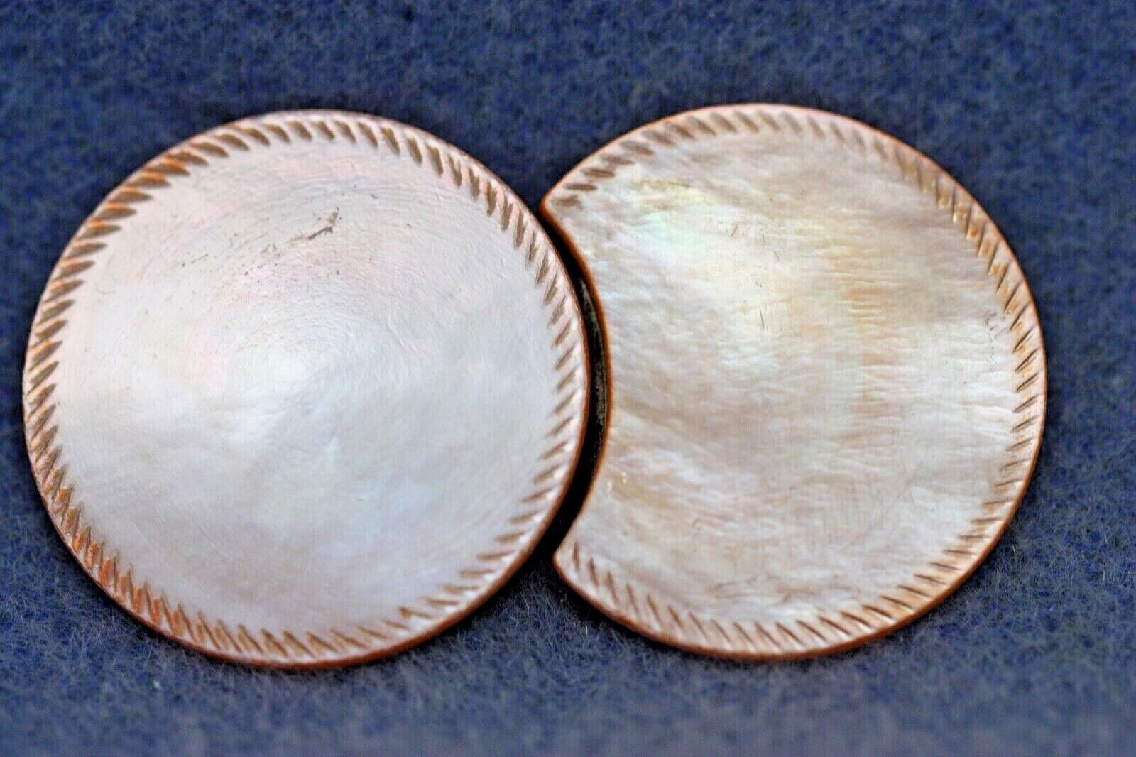 2 Piece Mother of Pearl Belt Buckle Interlock Circles Dyed Pink MOP Shell USF Co USF Co.
