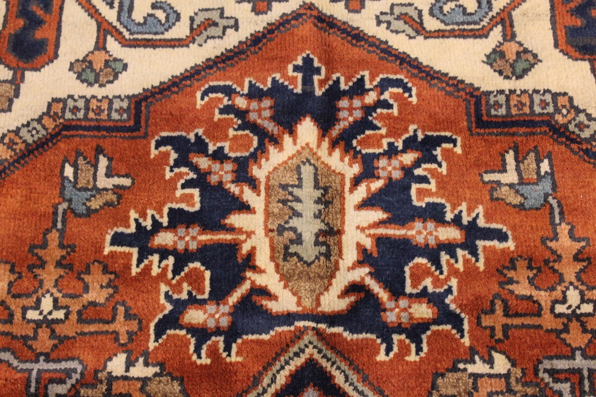 12X9_HAND-MADE_ Traditional Medallion KAZAK Design Rust Rug #5337 ***WOOL-RUG*** Pamir _PERSIAN_RUG_ - фотография #8