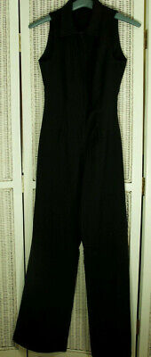 COLLOSEUM Vintage Black Jumpsuit EU Size 34 S Sleeveless Wide Leg Disco Festival Colloseum