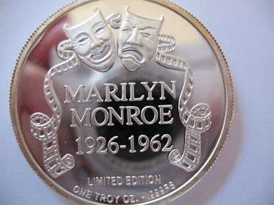 1- OZ..999 SILVER COIN VERY RARE DETAILED CLASSIC MARLYN MONROE 1926-1962 + GOLD Без бренда - фотография #7