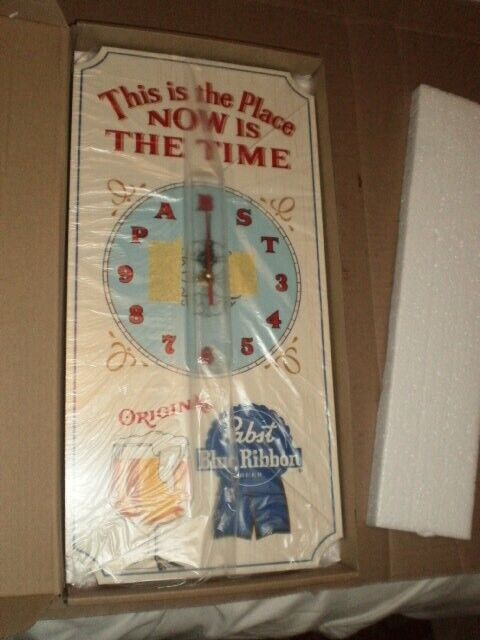 Pabst Blue Ribbon Wood Clock / NEW IN BOX Pabst Blue Ribbon
