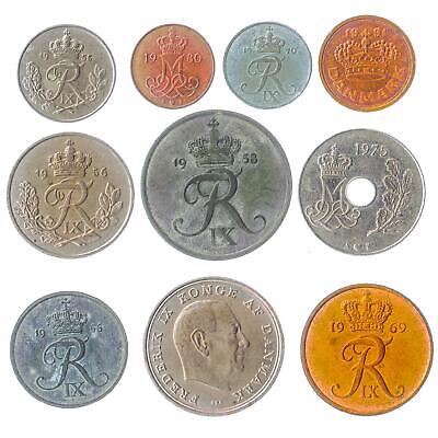 10 DIFFERENT DANISH COINS. OLD DENMARK MONEY-CURRENCY ØRE KRONE KRONER 1947-2018 Hobby of Kings - фотография #2