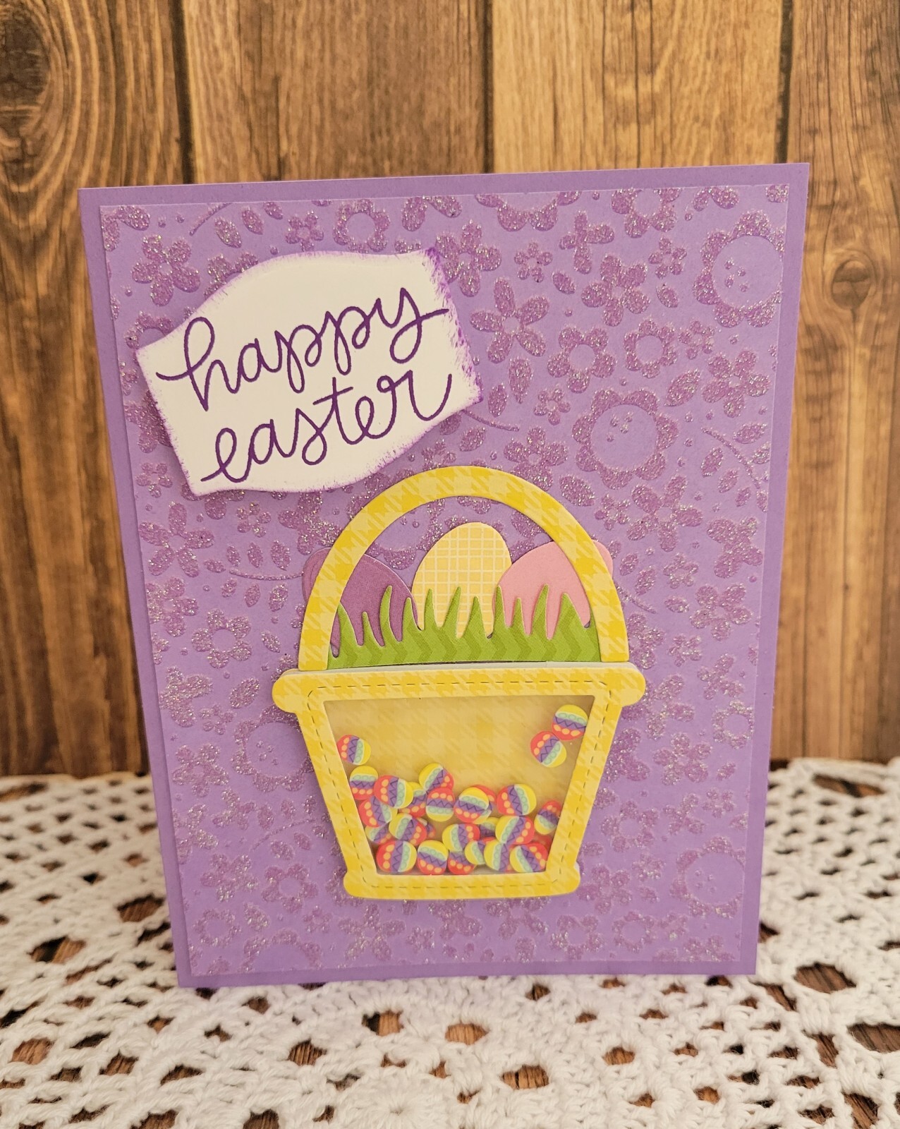 Lot of 8 Cute Queen & Co  Easter Shaker cards Handmade & So Much Fun! Handmade