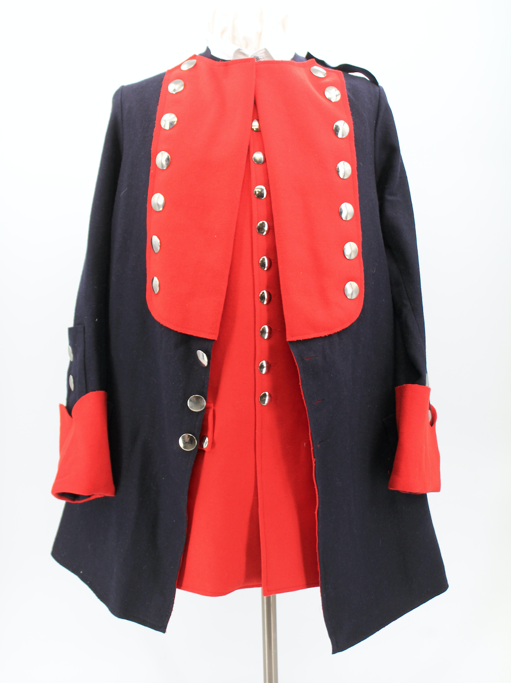 French & Indian War Blue & Red British (American) Provincials Coat - Size Large Без бренда - фотография #7