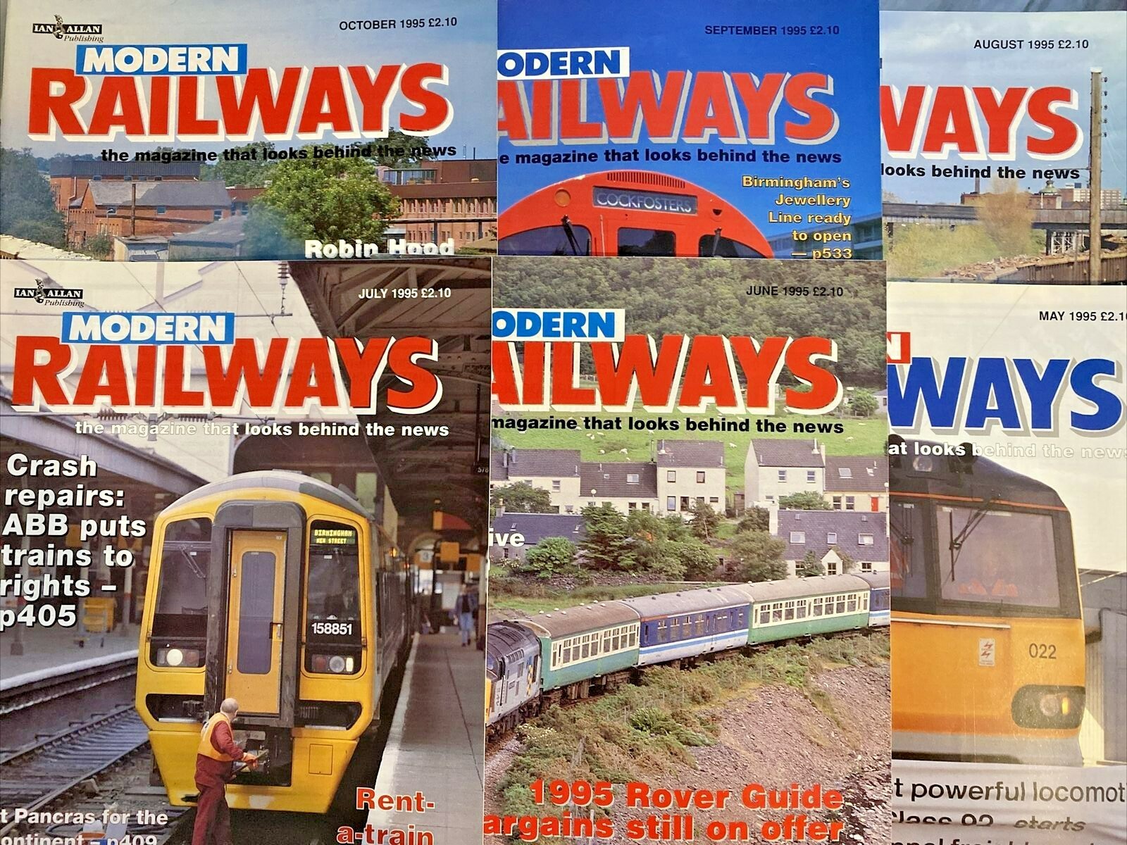 MODERN RAILWAYS. (6 ISSUE LOT) MAY-OCTOBER 1995.   Без бренда